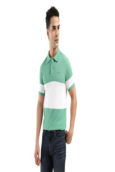 COLOR BLOCK POLO 02-CRÈME DE MENTHE